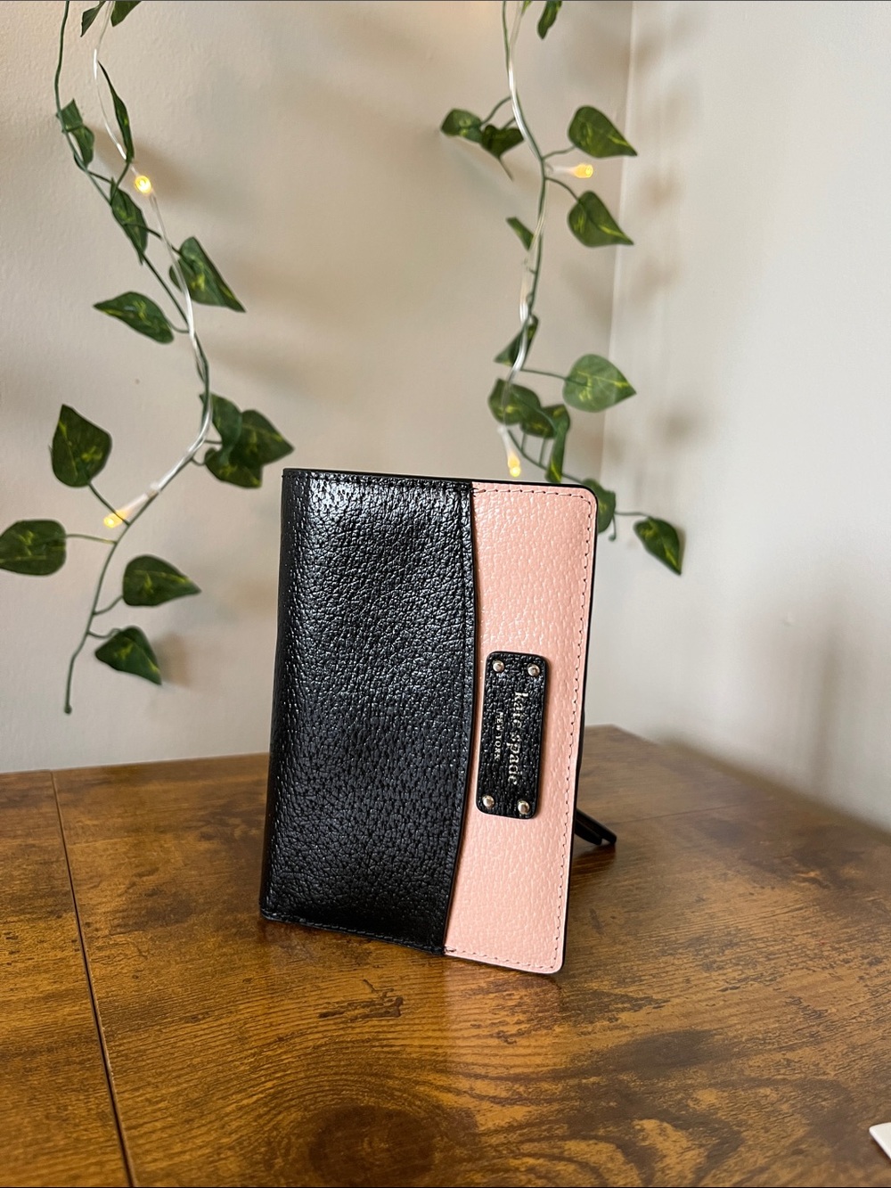 kate spade Black & Pink Two-Tone Leather Wallet